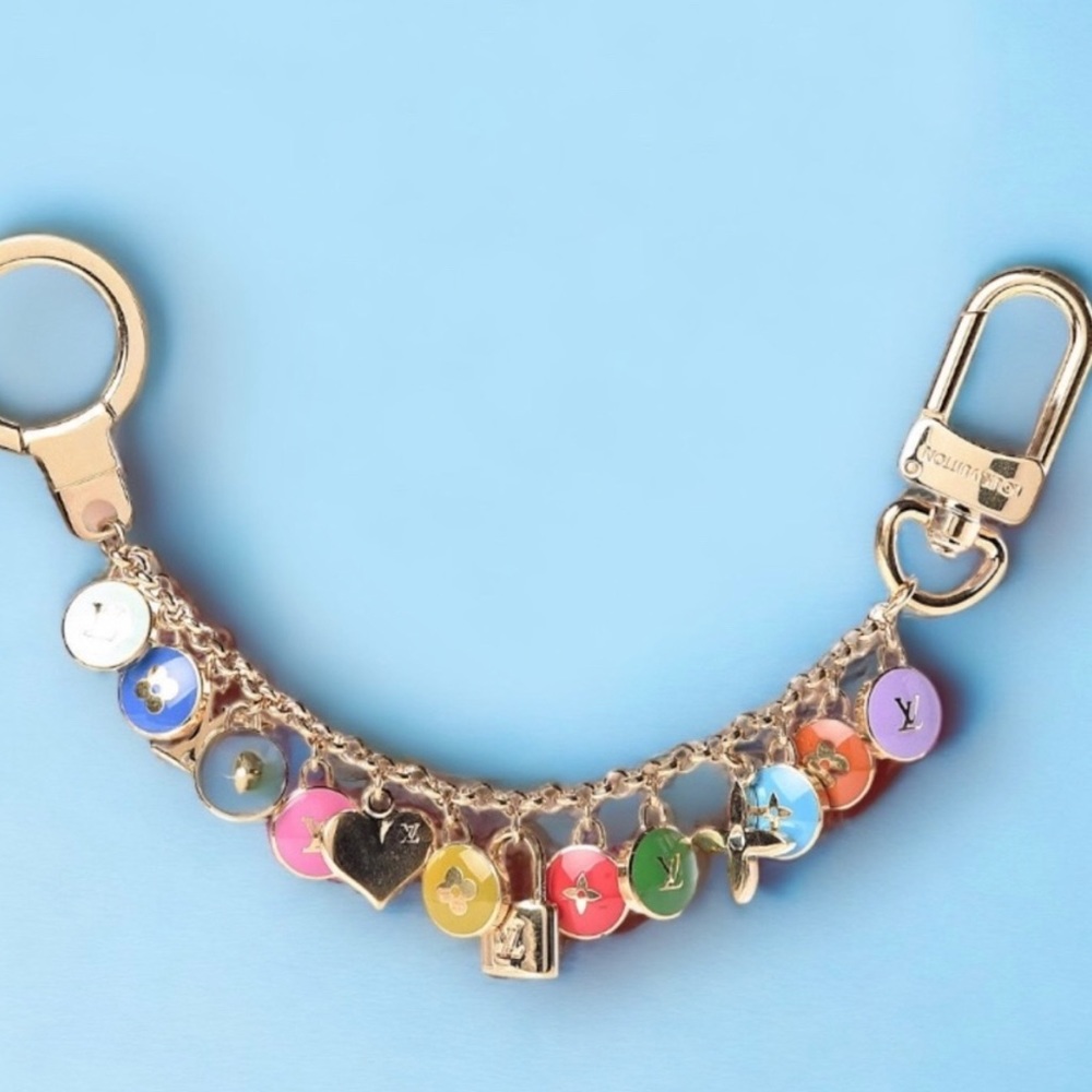 Louis Vuitton Stamped Charm Hoop Earrings - Picture 5 of 5